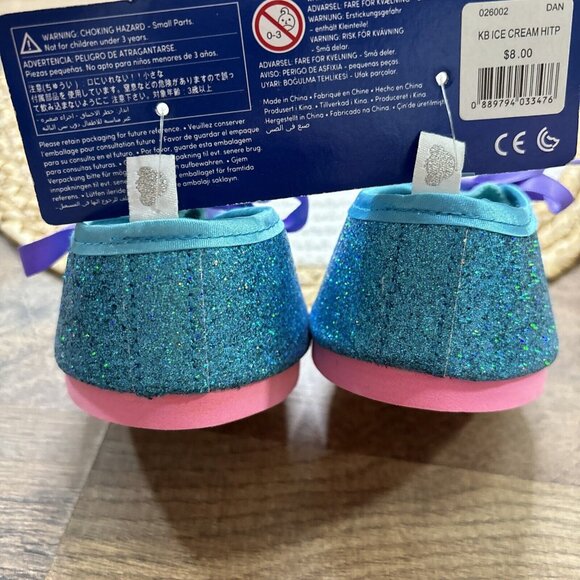 Build A Bear Blue Glitter Ice Cream Lace Up Sneakers NEW w TAGS BABW - Picture 4 of 5
